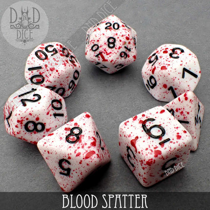 Blood Spatter Dice Set (Hand Painted)