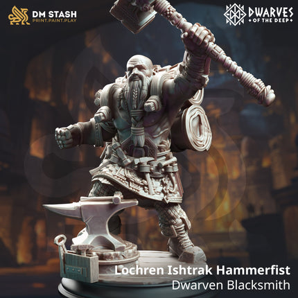 Lochren Ishtrak Hammerfist, Dwarven Blacksmith (Male Dwarf Barbarian)