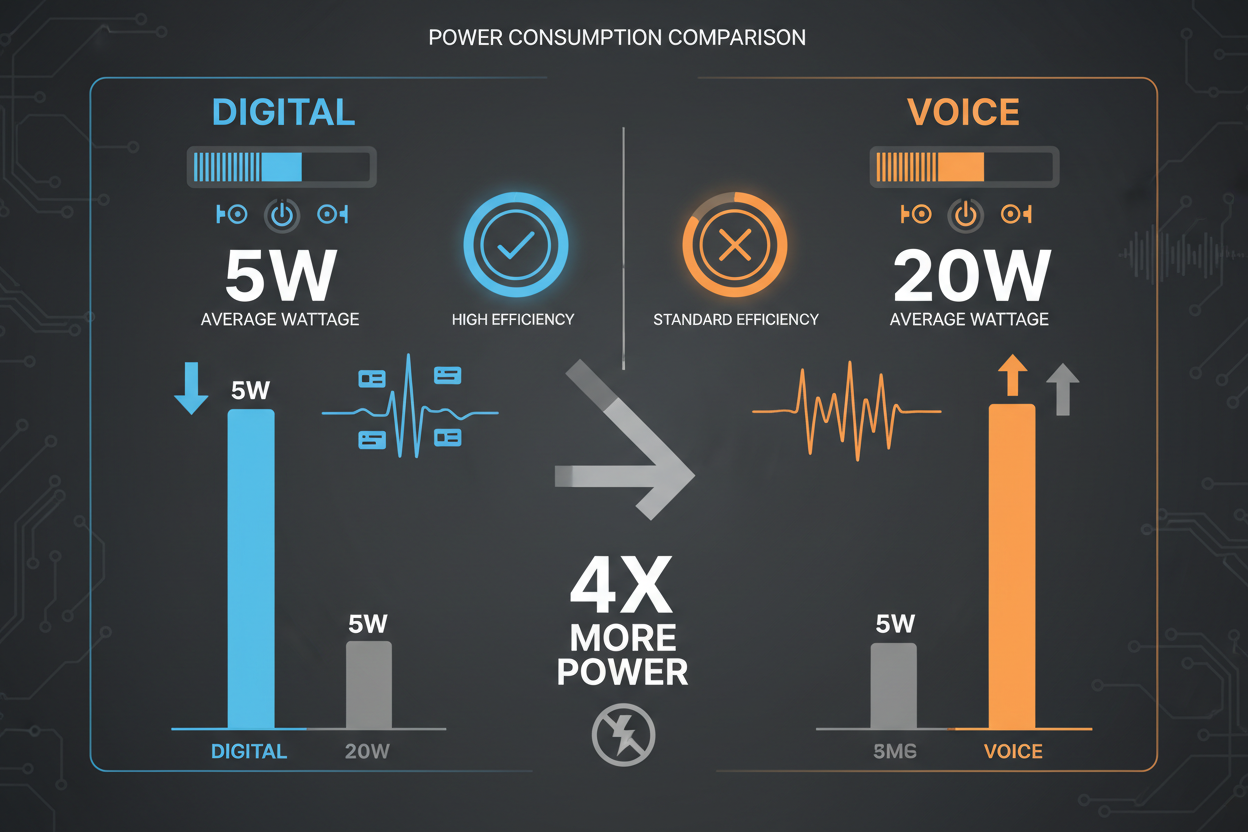 Digital vs Voice — Power Output Comparison
