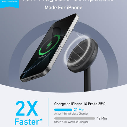 Anker MagGo Wireless Charger (Stand) with Adapter and Cable BOA