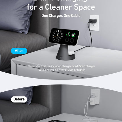 Anker MagGo Wireless Charger (2-in-1, Dock Stand) with USB-C Cable BOA