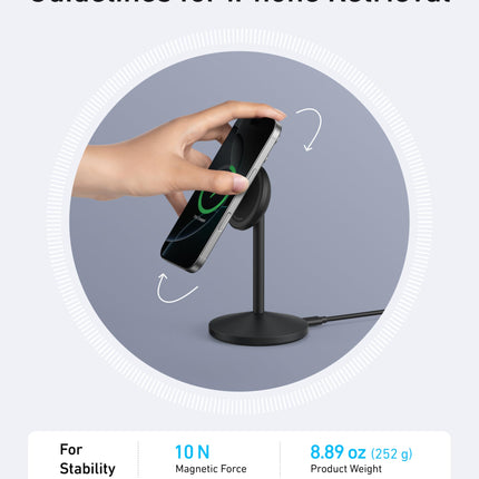 Anker MagGo Wireless Charger (Stand) with Adapter and Cable BOA