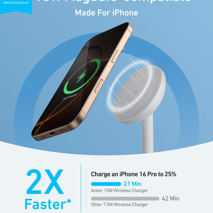 Anker MagGo Wireless Charger (Stand) with Adapter and Cable BOA