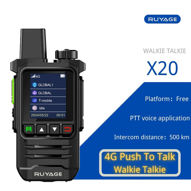 RUYAGE X20 4G LTE PoC Radio Long Range Nationwide Walkie Talkie