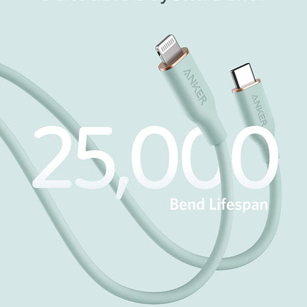 Anker <b>641</b> USB-C to Lightning Cable (Flow, 3 ft Silicone)