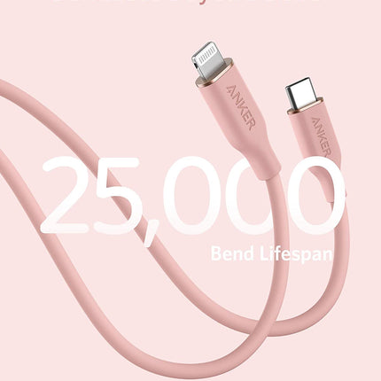 Anker <b>641</b> USB-C to Lightning Cable (Flow, 3 ft Silicone)