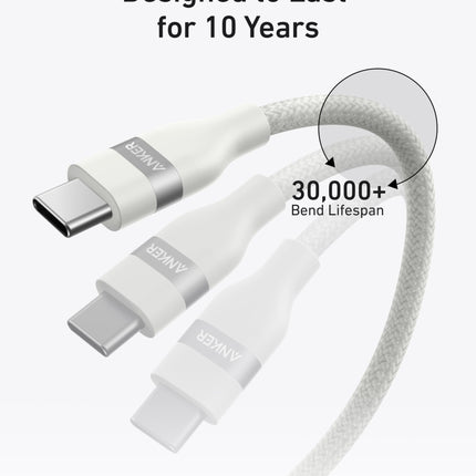 Anker USB-C to USB-C Cable (3 ft / 6 ft, 240W, Upcycled-Braided)
