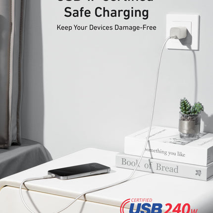 Anker USB-C to USB-C Cable (3 ft / 6 ft, 240W, Upcycled-Braided)