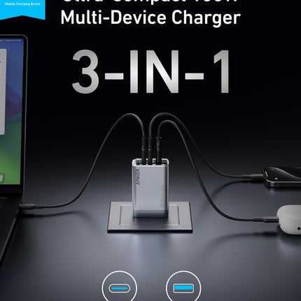 Anker Prime Charger (100W, 3 Ports, GaN)