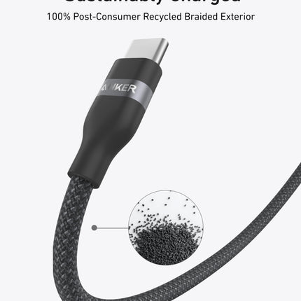 Anker USB-C to USB-C Cable (3 ft / 6 ft, 240W, Upcycled-Braided)
