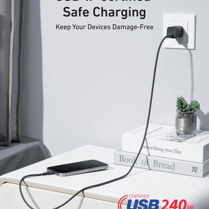 Anker USB-C to USB-C Cable (3 ft / 6 ft, 240W, Upcycled-Braided)