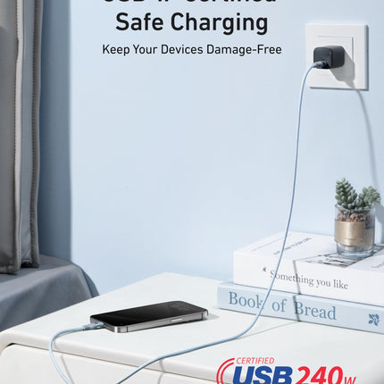 Anker USB-C to USB-C Cable (3 ft / 6 ft, 240W, Upcycled-Braided)