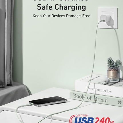 Anker USB-C to USB-C Cable (3 ft / 6 ft, 240W, Upcycled-Braided)