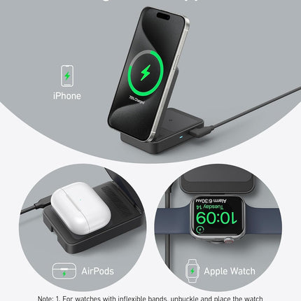 Anker MagGo Wireless Charging Station (Foldable 3-in-1)