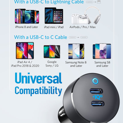 Anker <b>PowerDrive III</b> Duo USB-C Car Charger
