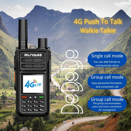 Ruyage X70 Nationwide Lifetime Free 4g+Uhf Walkie Talkies | Global Unlimited Range Dual Mode 2 Way Radios,Relay Function,3000mAh,for Job Site with SIM Cards 2 Pack