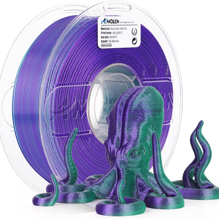 PLA Silk Dual Color Filament 1.75mm, 1KG/2.2LB