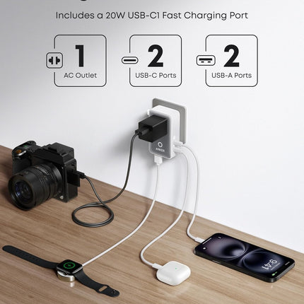 Anker Nano Travel Adapter (5-in-1, 20W, 1-Pack)