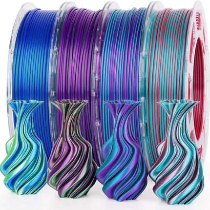 PLA Silk Dual Color Variety Pack (4x200g) - 1.75MM