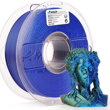 PLA Silk Dual Color Filament 1.75mm, 1KG/2.2LB