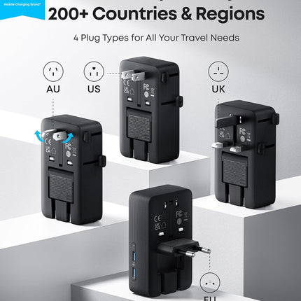 Anker Nano Travel Adapter (5-in-1, 20W, 1-Pack)