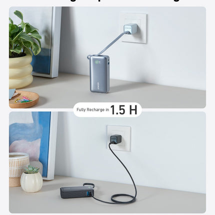 Anker Nano Power Bank (30W, Built-In USB-C Cable)