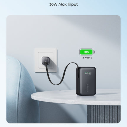 Anker Nano Power Bank (10K, 45W, Built-In Retractable USB-C Cable)