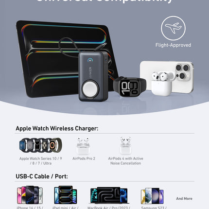 Anker MagGo Power Bank (10K, 35W, For Apple Watch)