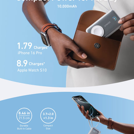 Anker MagGo Power Bank (10K, 35W, For Apple Watch)