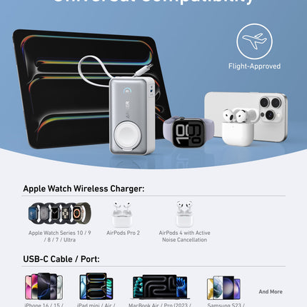 Anker MagGo Power Bank (10K, 35W, For Apple Watch)