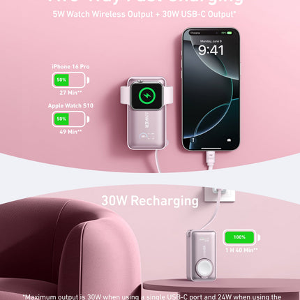 Anker MagGo Power Bank (10K, 35W, For Apple Watch)