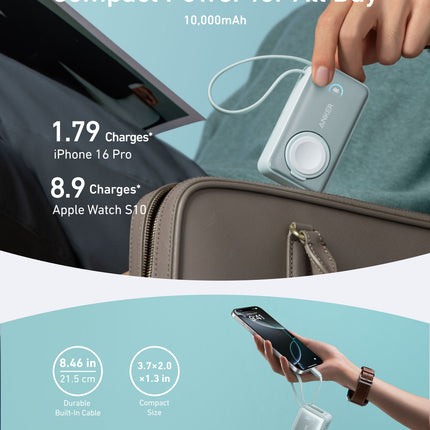 Anker MagGo Power Bank (10K, 35W, For Apple Watch)