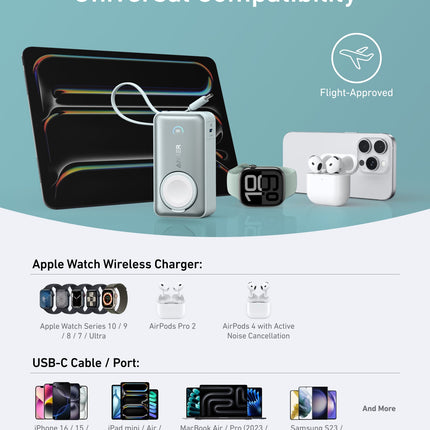 Anker MagGo Power Bank (10K, 35W, For Apple Watch)