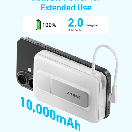 Anker Zolo Magnetic Power Bank (10K, 30W, Built-in USB-C Cable)