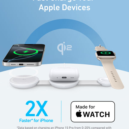 Anker MagGo Wireless Charging Station (3-in-1, Foldable Pad)