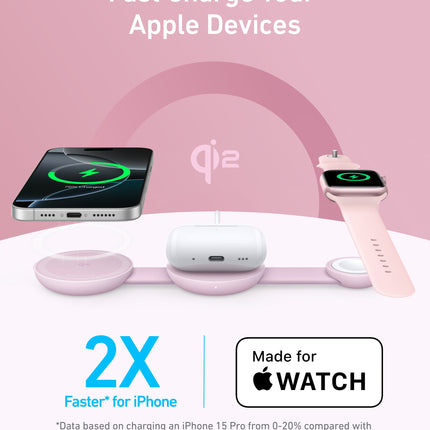 Anker MagGo Wireless Charging Station (3-in-1, Foldable Pad)