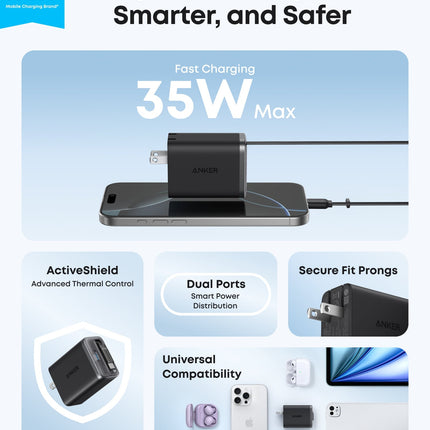 Anker Nano Charger (35W, Built-In Retractable USB-C Cable)