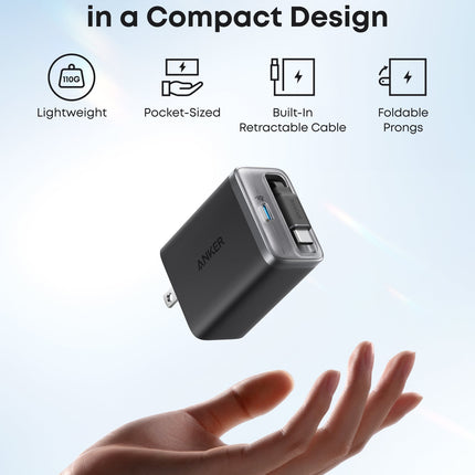 Anker Nano Charger (35W, Built-In Retractable USB-C Cable)