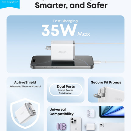 Anker Nano Charger (35W, Built-In Retractable USB-C Cable)