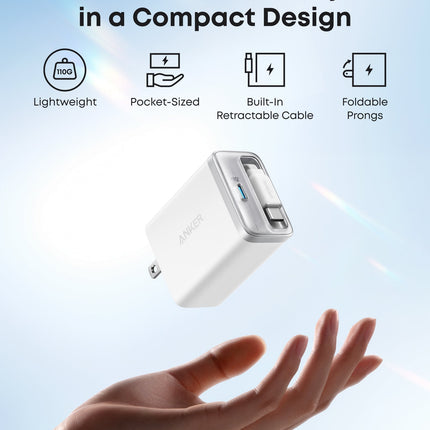 Anker Nano Charger (35W, Built-In Retractable USB-C Cable)