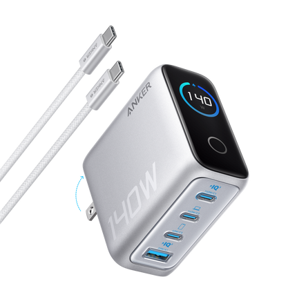 Anker Charger (140W, 4-Port, PD 3.1) with USB-C Cable