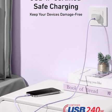 Anker USB-C to USB-C Cable (3 ft / 6 ft, 240W, Upcycled-Braided)