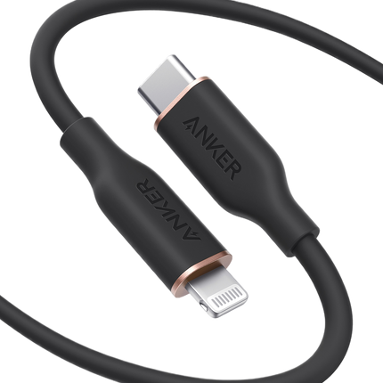 Anker <b>641</b> USB-C to Lightning Cable (Flow, 3 ft Silicone)