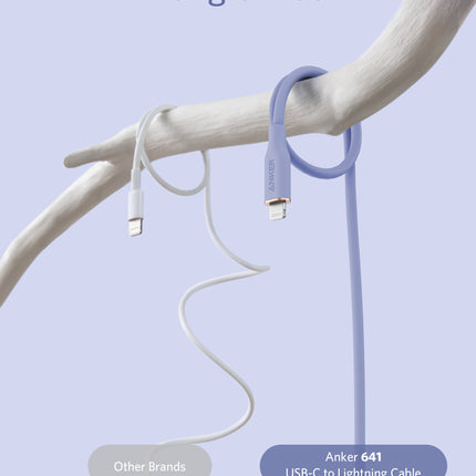 Anker <b>641</b> USB-C to Lightning Cable (Flow, 3 ft Silicone)