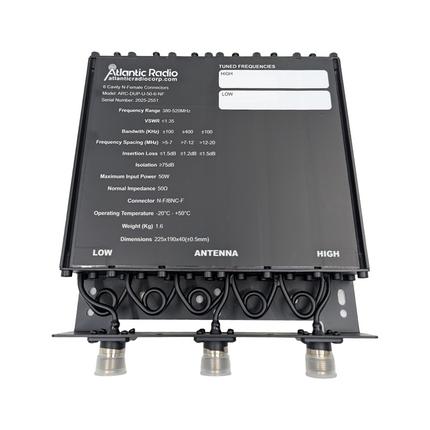 Atlantic Radio Duplexer Series (VHF/UHF 50W 6-Cavity) for Repeaters