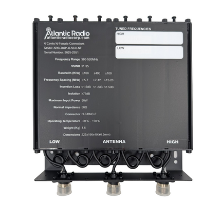 Atlantic Radio Duplexer Series (VHF/UHF 50W 6-Cavity) for Repeaters