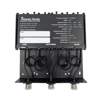 Atlantic Radio Duplexer Series (VHF/UHF 50W 6-Cavity) for Repeaters