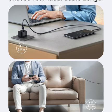Anker USB-A to USB-C Cable (3 ft / 6 ft, Upcycled-Braided)