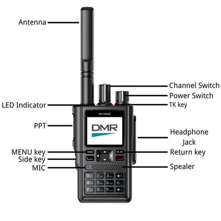 RUYAGE DP10 GPS DMR Digital Walkie Talkie Two Way Radio