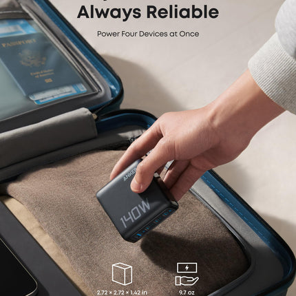 Anker Charger (140W, 4-Port, PD 3.1) with USB-C Cable